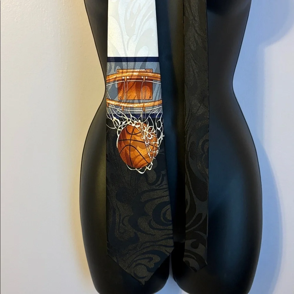 Fratello Vintage Basketball Hoop Black Necktie Tie